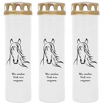 Grablicht Grabkerze Motiv 3er Pack