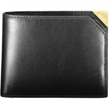 Elegant Black Leather RFID-Blocking Bifold Wallet for Men