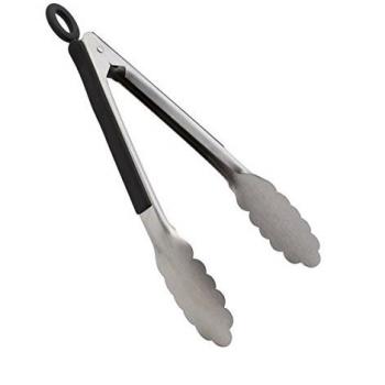 Genware 23 cm Heavy Duty Stainless Steel Tongs – Model NEV‑579