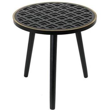 Table basse d'appoint en MDF noir et doré