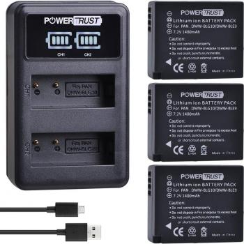 Batería DMW-BLG10 de 1400mAh con cargador LED para Panasonic