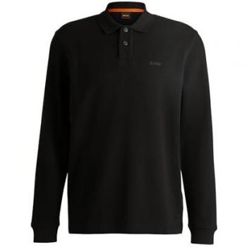 BOSS ORANGE Polo-Shirt Petempestolong, unifarben schwarz