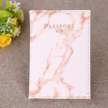 Funda de Pasaporte Estilo Mármol Negro y Blanco Impermeable