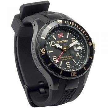 Orologio Professionale Cressi Subacqueo Traveller Dual Time Nero/Oro