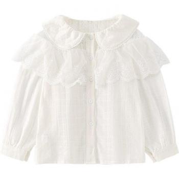Blouse automnale en dentelle pour enfants 4-16 ans