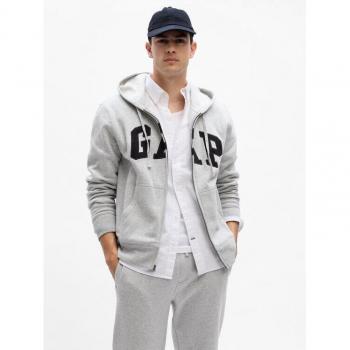 GAP Sudadera Grisa con Logo y Cremallera