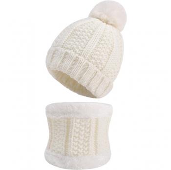 Ultra-Warm Plush Knit Hat and Scarf for Children