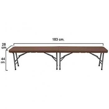 Banco Plegable Simil Rattan 183 x 28 x 44 cm