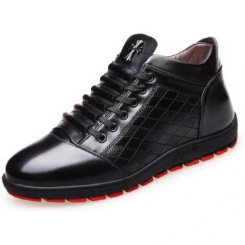 Cuir & coton : bottes d'automne pour hommes, à lacets plats, décontractées – fgb67