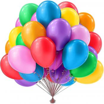Ensemble de 50 ballons en latex arc-en-ciel de 10 pouces avec kit de fête