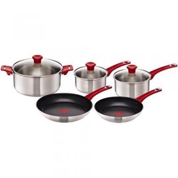 Jamie Oliver Red Collection Kochset Tefal – Edelstahl Induktion Topfen & Pfannen