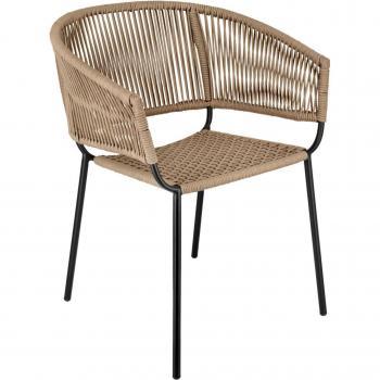 Samo Sedia Vega 62x58x78 cm, seduta beige, struttura nera, 2 pz