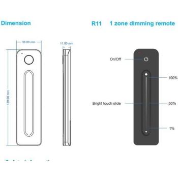 Single Color LED Wireless Dimmer with 4-Zone Touch Remote Control