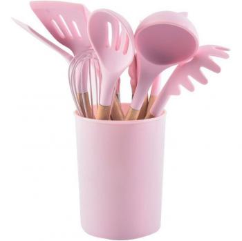Silicone Spatula Set with Wooden Handle and Storage Box