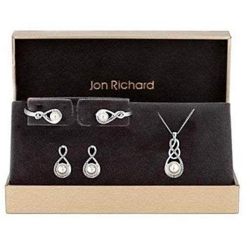 Parure de bijoux en argent et perles Jon Richard