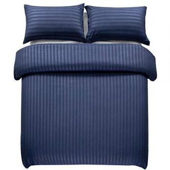 King Size Navy Stripes Duvet Cover Set