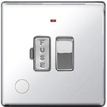 BG FPC53 Polished Chrome Switched Fused Connection Unit with Flex Outlet