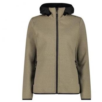 CMP chaqueta de forro polar Knit Tech con capucha fija mujer color marrón talla 40