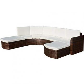 VidaXL Completo da giardino con cuscini, 4 elementi, rattan marrone