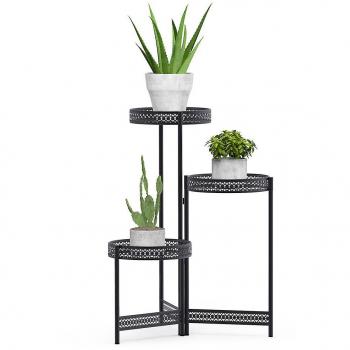 Étagère à Fleurs Métallique Noir 51x70cm