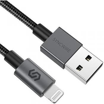 Lightning Ladekabel 1 m Syncwire – MFi‑Zertifiziertes Nylon für iPhone 13/12/SE 2020/11/Pro Max/XS Max/XR/X/