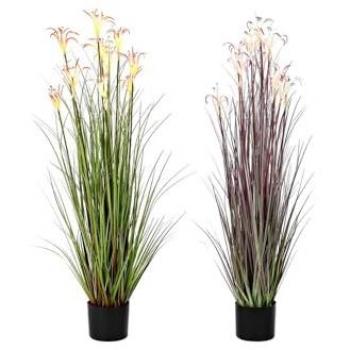 Pianta Metallica Arancio Verde Bordeaux – 35x35x114 cm (2 Unità)