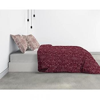 Les Ateliers du Linge Parure de lit Bio Vishka Bordeaux avec Housse de Couette et taie(s)