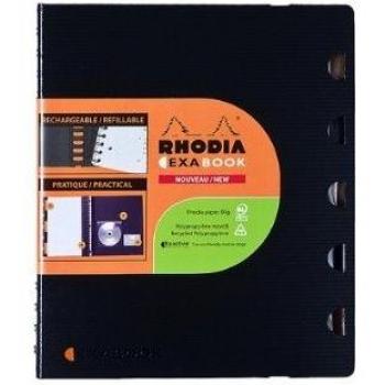 Cahier Exabook Rhodia A4+ rechargeable spirale 160 pages petits carreaux élastique 4 trous