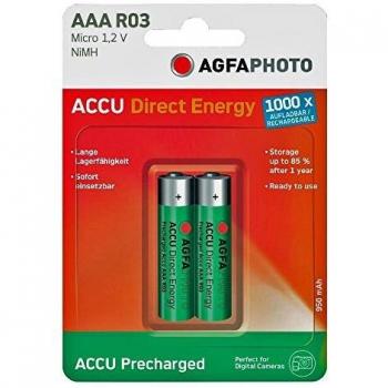 AgfaPhoto Akku 950 mAh AAA (2), Ready-to-Use