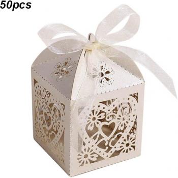 Cajas de papel corazón para boda
