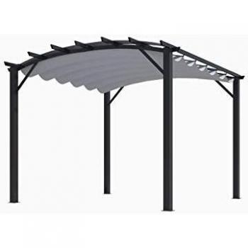 Pérgola Arco Gris Antracita con Lona de 280 g/m²