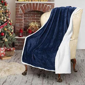 All‑Season Blue Fleece Sofa Bed Blanket