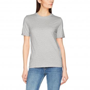 Camiseta Pcria SS Fold Up Noos, Mujer, Gris (Light Grey Melange), Talla S
