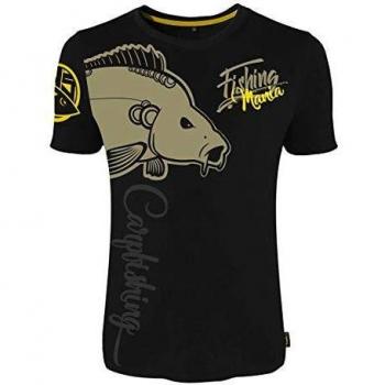 Black Carpfishing Fan Tee – Hotspot Design, Large (Men)