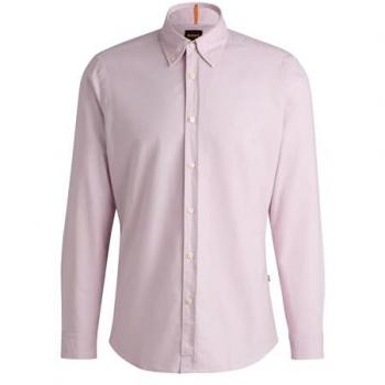 BOSS Orange Slim Fit Freizeithemd 'Rickert' in Rosa