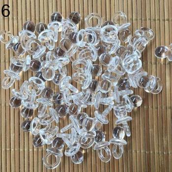 50 Pcs Clear Acrylic Mini Pacifiers Party Favor Decorations