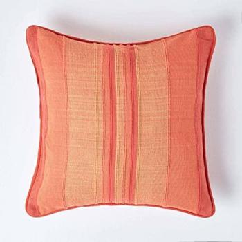 Cojín con diseño de rayas naranjas 45 cm