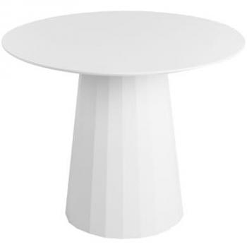 Mesa de comedor blanca de MDF con base de acero 100 cm