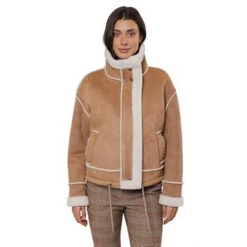 RINO & PELE Damen Jacke – Verdeckter Reißverschluss – Größe 42 – Beige (Twig Birch)