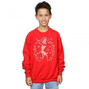 Bambi Seasonal Wreath Pullover for Children (Red, Ages 7‑8)