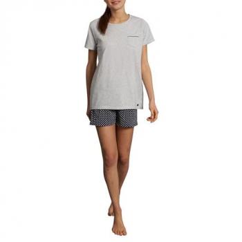 TOM TAILOR Damen Pyjama Gemustertes Pyjama-Set mit Shorts