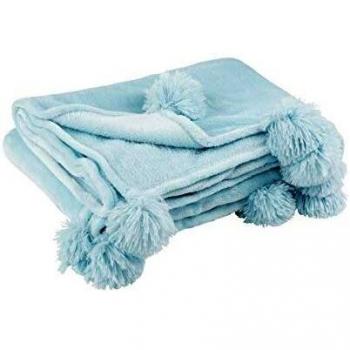 Plaid Doudou Polyéthylène Bleu Ciel 130x170