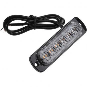 12V-24V 6 LED Strobe Light Bar, 18W Emergency Flashing Light for Trucks