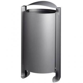 Corbeille sur pied 100L Arkea gris métal