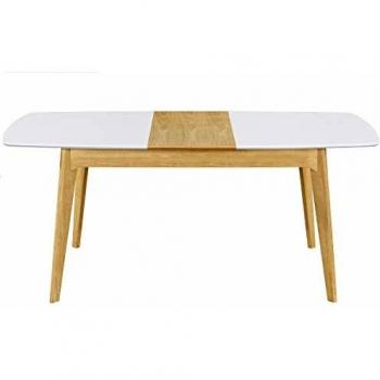 Table Extensible Scandinave Blanc Bois 140-180 cm – Miliboo (Meena)