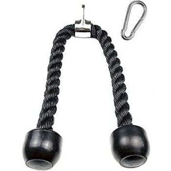 Qibylift Black 27 Inch Tricep Rope Pull Down with Non Slip Cable Attachment