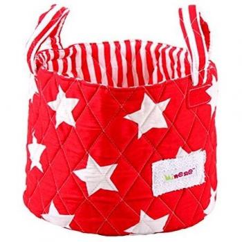 Minene, Cesto Portaoggetti in Tessuto con Design di Stelle Blu