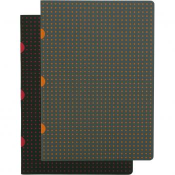 Cahier Circulo Noir sur Rouge / Gris sur Orange A5 Non-ligné