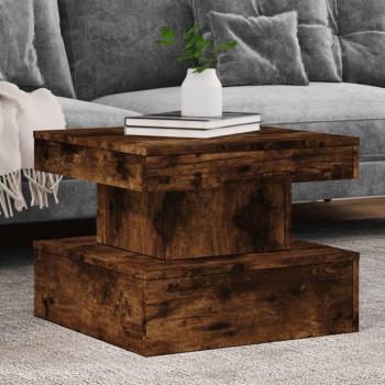 VidaXL Couchtisch mit LED-Leuchten Räuchereiche 50x50x40 cm (1-St)