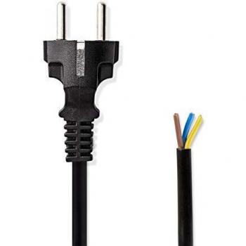 Nedis 3 m Black Schuko Open‑End Power Cable